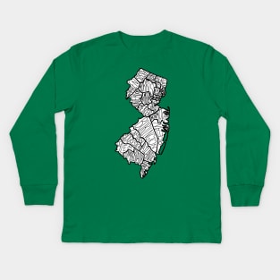 New Jersey map Kids Long Sleeve T-Shirt